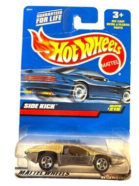 2/$12 Vtg Die Cast Hot Wheels Side Kick Car Collector #219 Gold Black 1999